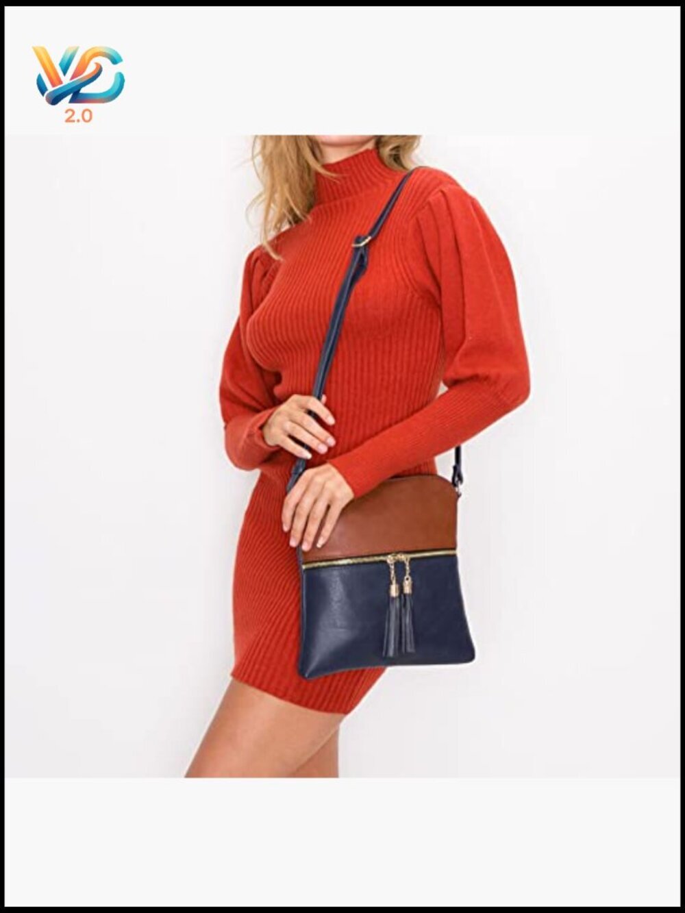 Lightweight Medium Crossbody Purse with Tassel for Daily Use & Travel - Picture 3 of 7